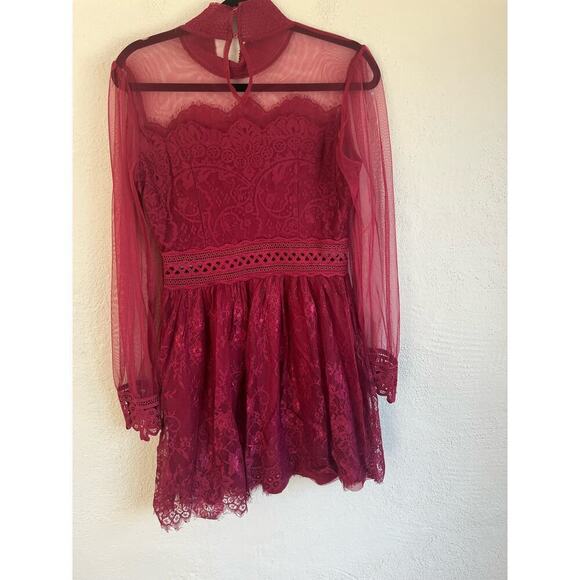 Anthropologie Endless Rose Women's Long Sleeve Lace Mini Dress, M - Picture 14 of 14